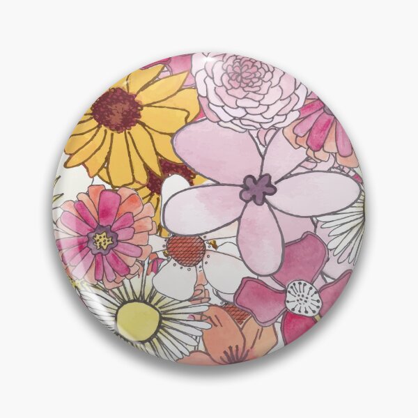 Item preview, Patrón retro flor Doodle designed and sold by Lena Pfitzner.