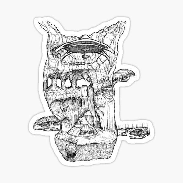 The Cleft of Five Worlds Sticker