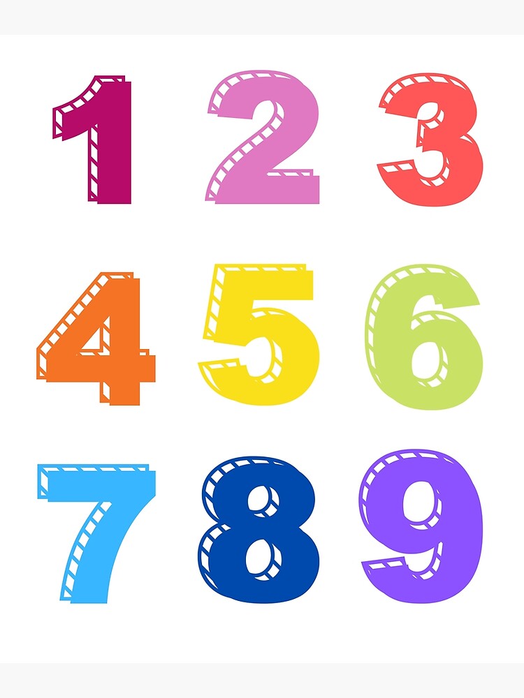 1-9 numbers 
