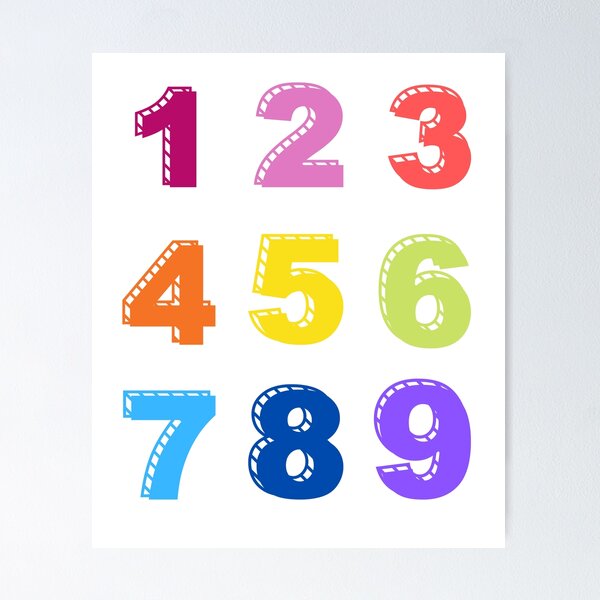 quot 1 9 numbers quot Poster for Sale by stickerpod Redbubble