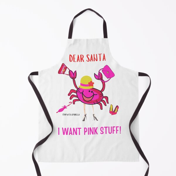 Item preview,  CUTE FUNNY CARTOON FUCHSIA  RED PINK DEAR SANTA “CRAB WITH UMBRELLA” (IWANT PINK STUFF) designed and sold by EllieMonroe.