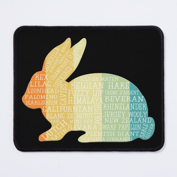 Item preview, Rabbit Silhouette filled with Names of Rabbit Breeds designed and sold by TheMurphyGirl.