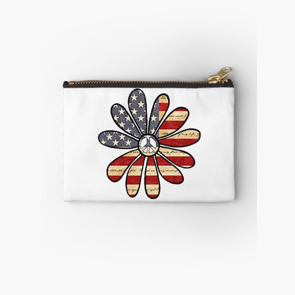Item preview, Hippie Flower Power Peace Sign American Flag designed and sold by Swigalicious.