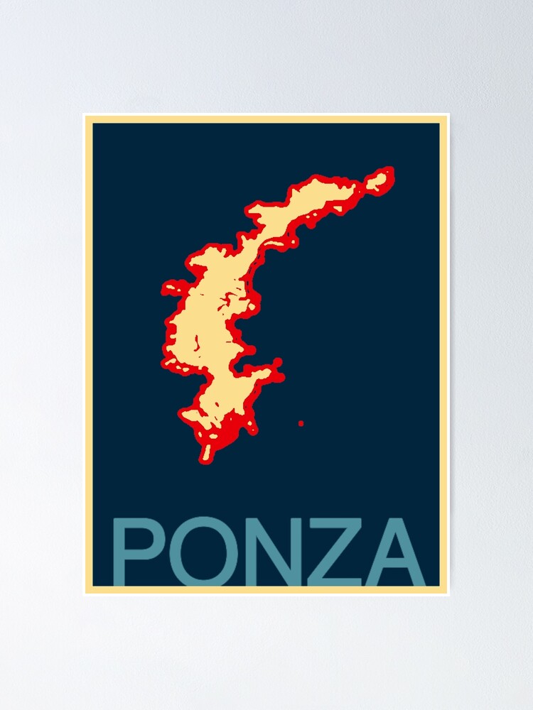 Alternate view of Ponza Map Poster