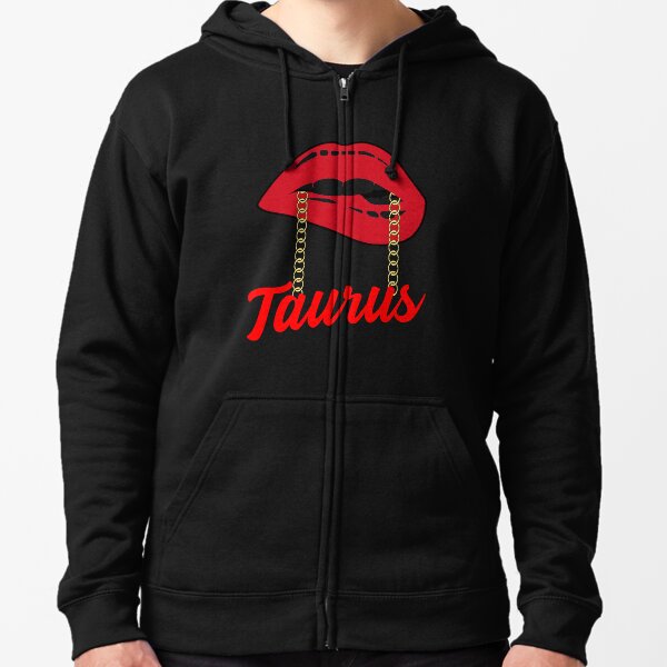 Taurus Zodiac Hot Lips Zipped Hoodie