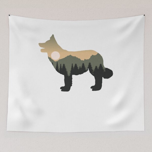 Item preview, border collie dog forest mountain sunset gift designed and sold by alaechamlal.