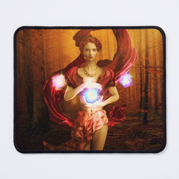 Item preview, Sorceress practicing magic in the fantasy forest designed and sold by brendanre.