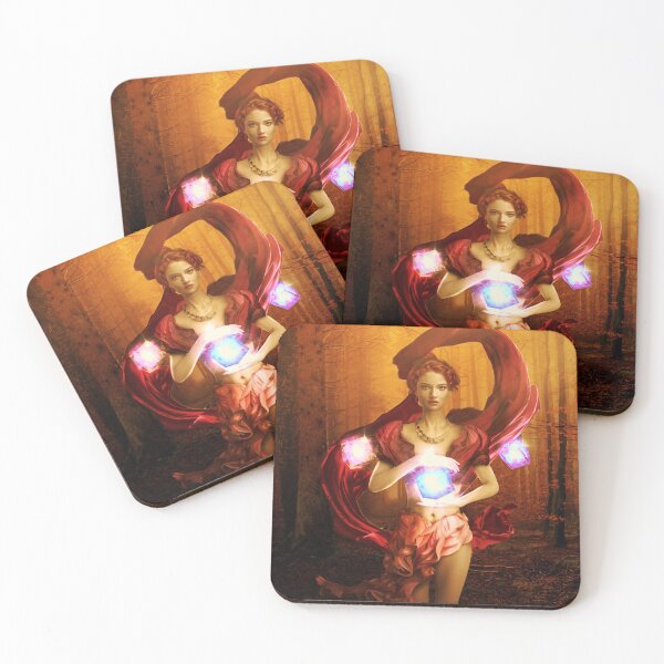 Item preview, Sorceress practicing magic in the fantasy forest designed and sold by brendanre.