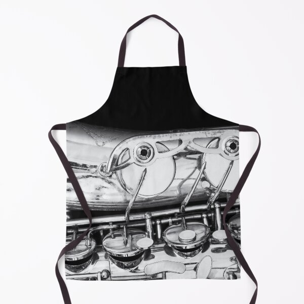 Item preview, Vintage Jazz Saxophone Horizontal Close Up Black and White designed and sold by Andreea Eva Herczegh.
