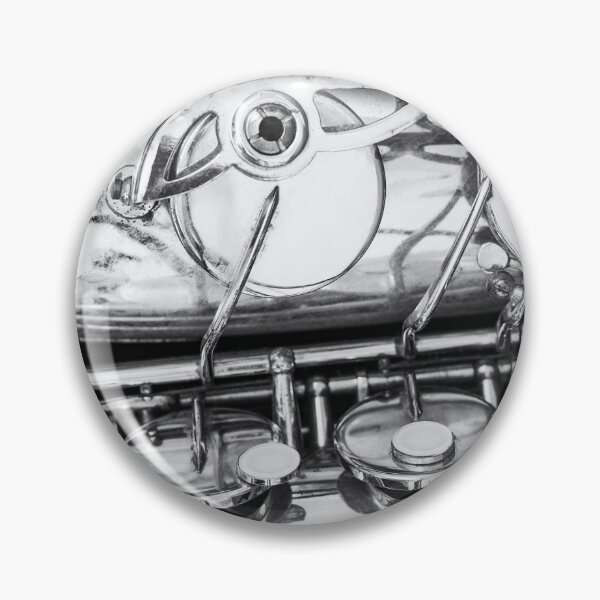 Item preview, Vintage Jazz Saxophone Horizontal Close Up Black and White designed and sold by Andreea Eva Herczegh.