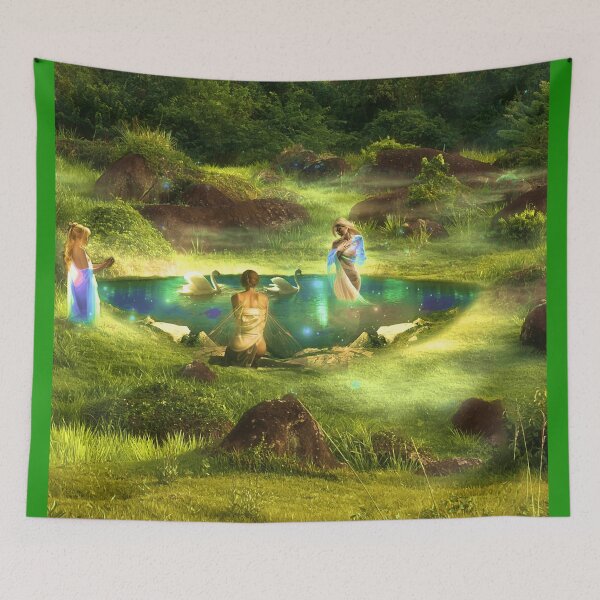 Item preview, Fairies at a pond in the fantasy forest designed and sold by brendanre.