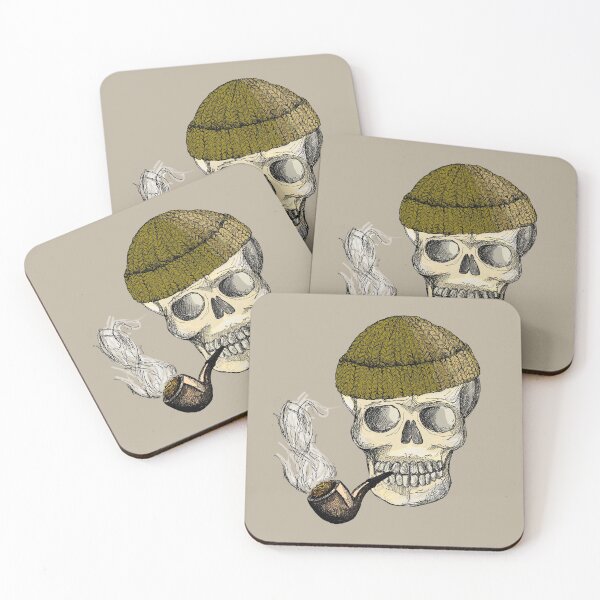 Item preview, fisherman skull olive designed and sold by Salt & Keep.