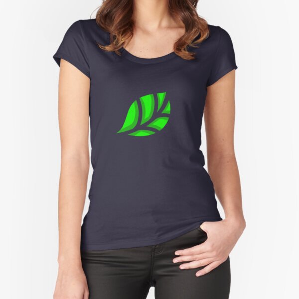 A Simple Leaf Fitted Scoop T-Shirt
