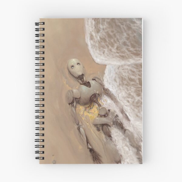 Item preview, "Transitons," Painting of a robot on a beach designed and sold by Burton Gray.