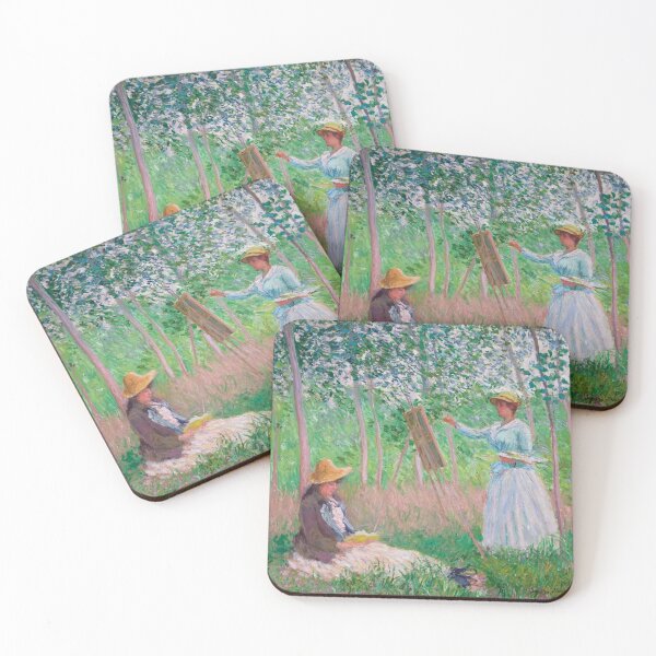 Item preview, In the Woods at Giverny, Blanche Hoschedé at Her Easel with Suzanne Hoschedé Reading (1887)  designed and sold by jared williams.