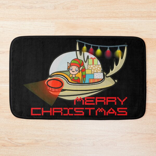 Item preview, Elf Flying a Rudolf Spacecraft Full Of Holiday Gifts - Merry Christmas designed and sold by ViewerEqualsPhoton.