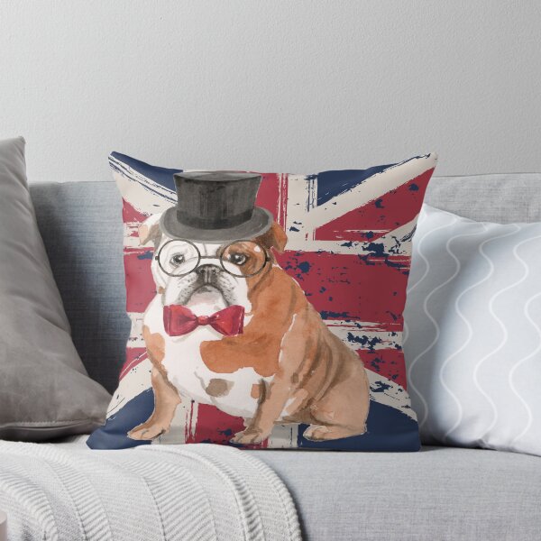 Aperçu de l'œuvre Vintage British Bulldog avec drapeau du Royaume-Uni créée et vendue par beastieboutique.