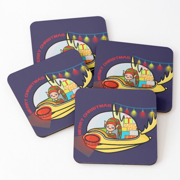 Item preview, Festive Elf Flying a Rudolf Spacecraft Full Of Holiday Gifts - Merry Christmas designed and sold by ViewerEqualsPhoton.