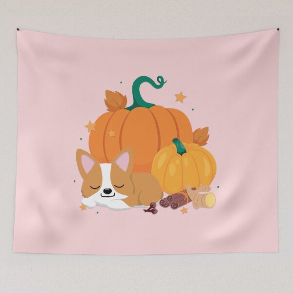 Aperçu de l'œuvre Corgi à la citrouille et aux épices créée et vendue par MaplewoodMerch.