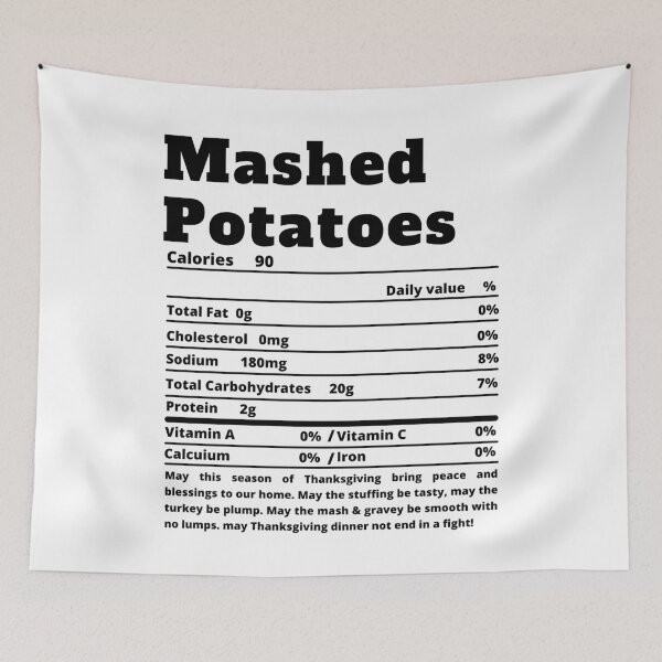 Item preview, Mashed Potatoes Nutritional Facts Funny Thanksgiving Food designed and sold by MoMasry.
