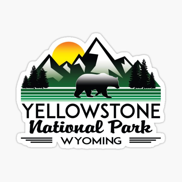 YELLOWSTONE NATIONAL PARK WYOMING BERGE ENTDECKEN WANDERCAMPING WANDERCAMP 3 Sticker