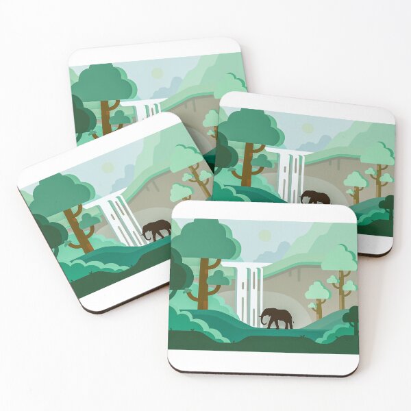 Item preview, Beautiful Green Forest And Elephant Landscape designed and sold by anjanaartz.