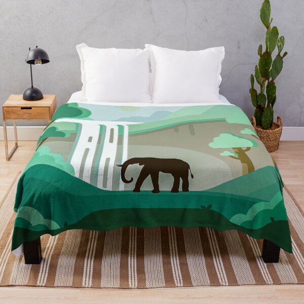 Item preview, Beautiful Green Forest And Elephant Landscape designed and sold by anjanaartz.