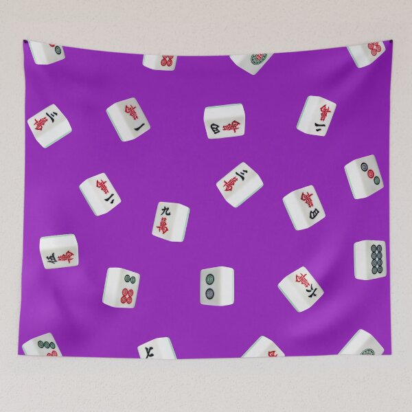 Item preview, Mahjong Game Cubes On Purple Background designed and sold by Rainbows Rock.