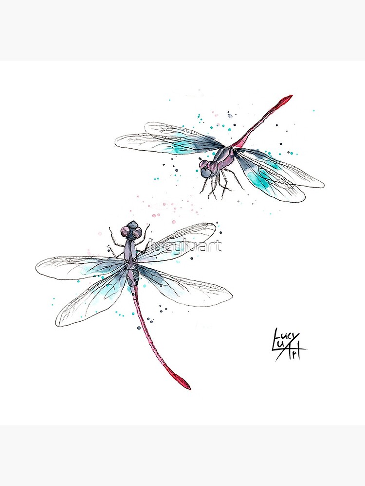 Thumbnail 4 of 4, Pillow, Dragonflies designed and sold by lucyluart.