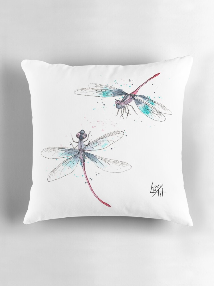 Thumbnail 3 of 4, Pillow, Dragonflies designed and sold by lucyluart.