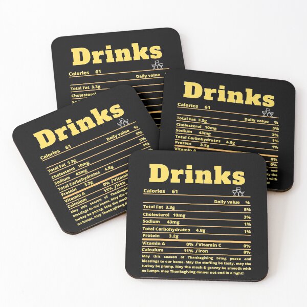 Item preview, Drinks Nutritional Facts Funny Thanksgiving Food Christmas designed and sold by MoMasry.
