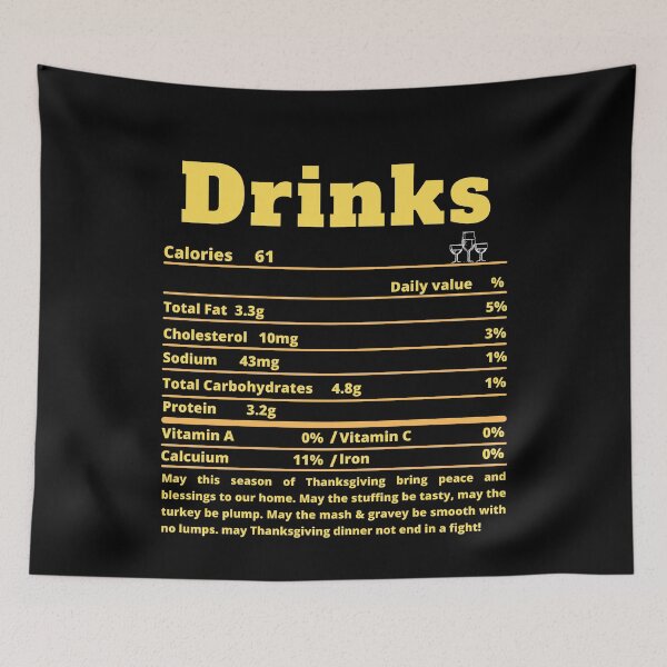 Item preview, Drinks Nutritional Facts Funny Thanksgiving Food Christmas designed and sold by MoMasry.