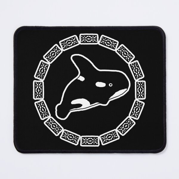 Artikelvorschau, Orca, umgeben von sich wiederholendem Ainu-Design entworfen und verkauft von BReinbold.
