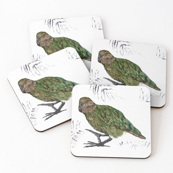 Item preview, New Zealand Large Green Bird the endangered Kakapo  designed and sold by Liz HL Art Shop.