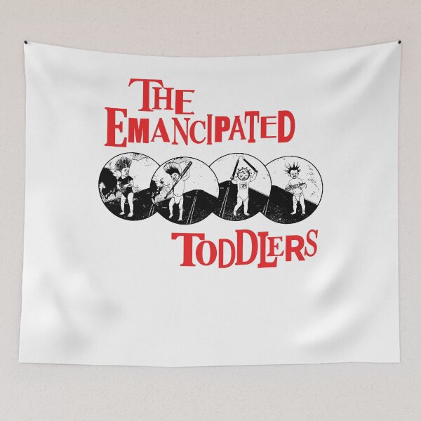 Item preview, Red Emancipated Toddlers Typeset Band Logo 2 Classic designed and sold by kevindevillehpo.