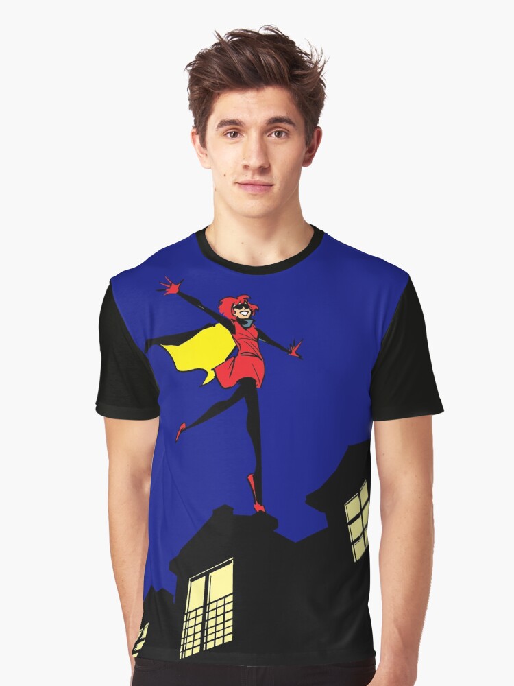 Thumbnail 1 of 5, Graphic T-Shirt, Bandette On The Roof (no logo) designed and sold by colleencoover.
