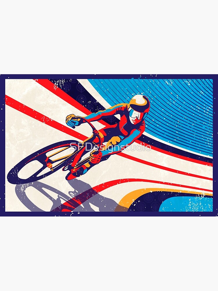 Thumbnail 2 of 2, Laptop Skin, retro track cycling print poster designed and sold by SFDesignstudio.