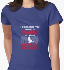 Front Of Zombies Australian Cattle Dog Women's Fitted T-Shirt