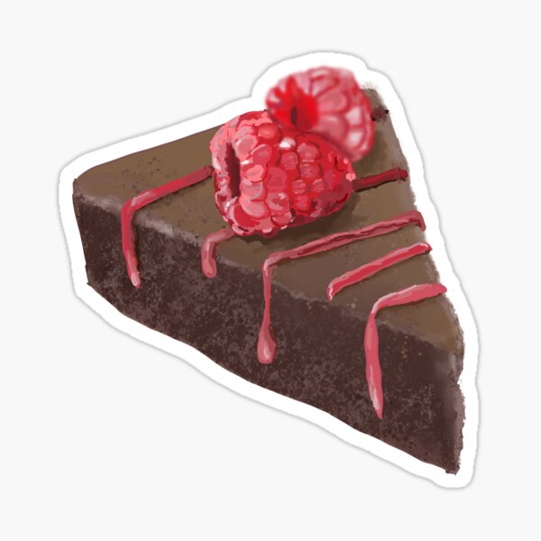 Chocolate tart cake with raspberries Sticker
