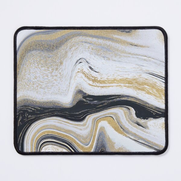 Item preview, Elegant Marble Swirls of White Black and Gold Glitter Abstract Pattern designed and sold by Alicia Chee.