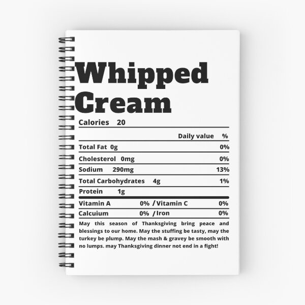 Item preview, Whipped Cream Nutritional Facts Funny Thanksgiving Food designed and sold by MoMasry.
