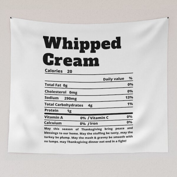 Item preview, Whipped Cream Nutritional Facts Funny Thanksgiving Food designed and sold by MoMasry.