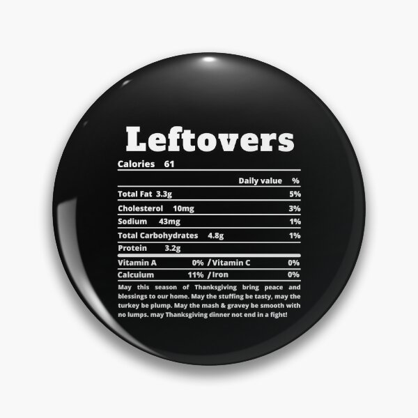 Item preview, Leftovers Nutritional Facts Funny Thanksgiving Food designed and sold by MoMasry.