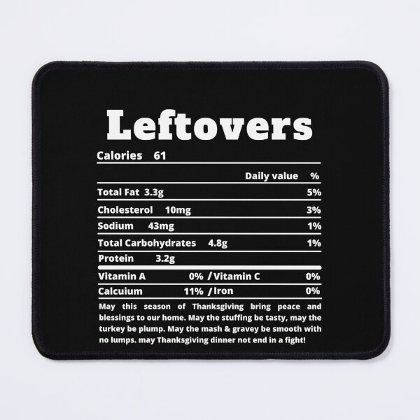 Item preview, Leftovers Nutritional Facts Funny Thanksgiving Food designed and sold by MoMasry.