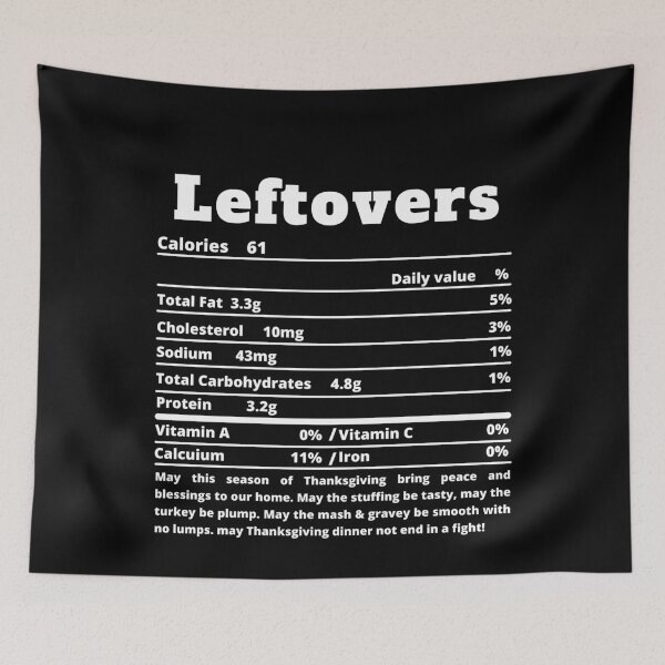 Item preview, Leftovers Nutritional Facts Funny Thanksgiving Food designed and sold by MoMasry.