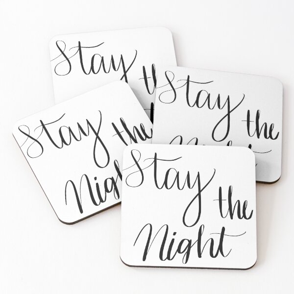 Item preview, “Stay The Night” black & white calligraphy designed and sold by H-H-M.