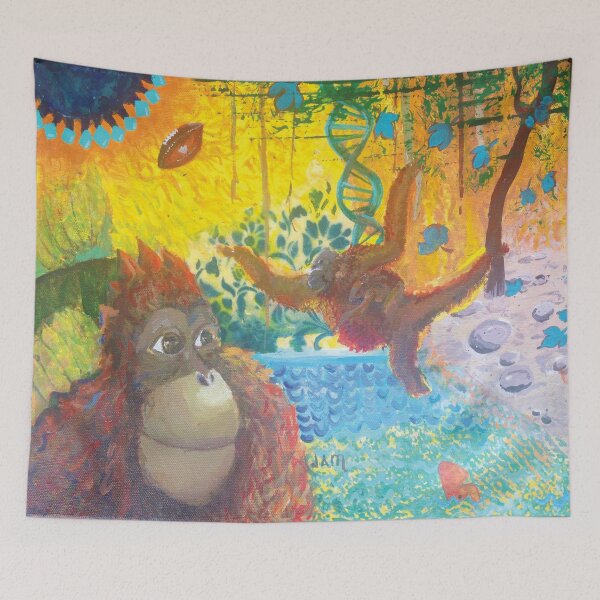 Item preview, The dream of a football orangutan designed and sold by JAMPaintings.