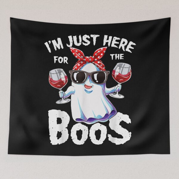 Item preview, I'm Just Here For The Boos Funny Halloween Ghost Cute Women designed and sold by hanesmlwn64.