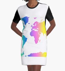 Weltkarte T-Shirt Kleid