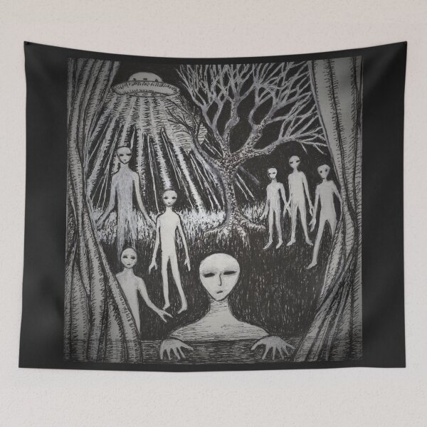 Item preview, A is for Aliens  designed and sold by The Mysterious Domain Alyne Whiteswan Fine Art Prints and Merch.